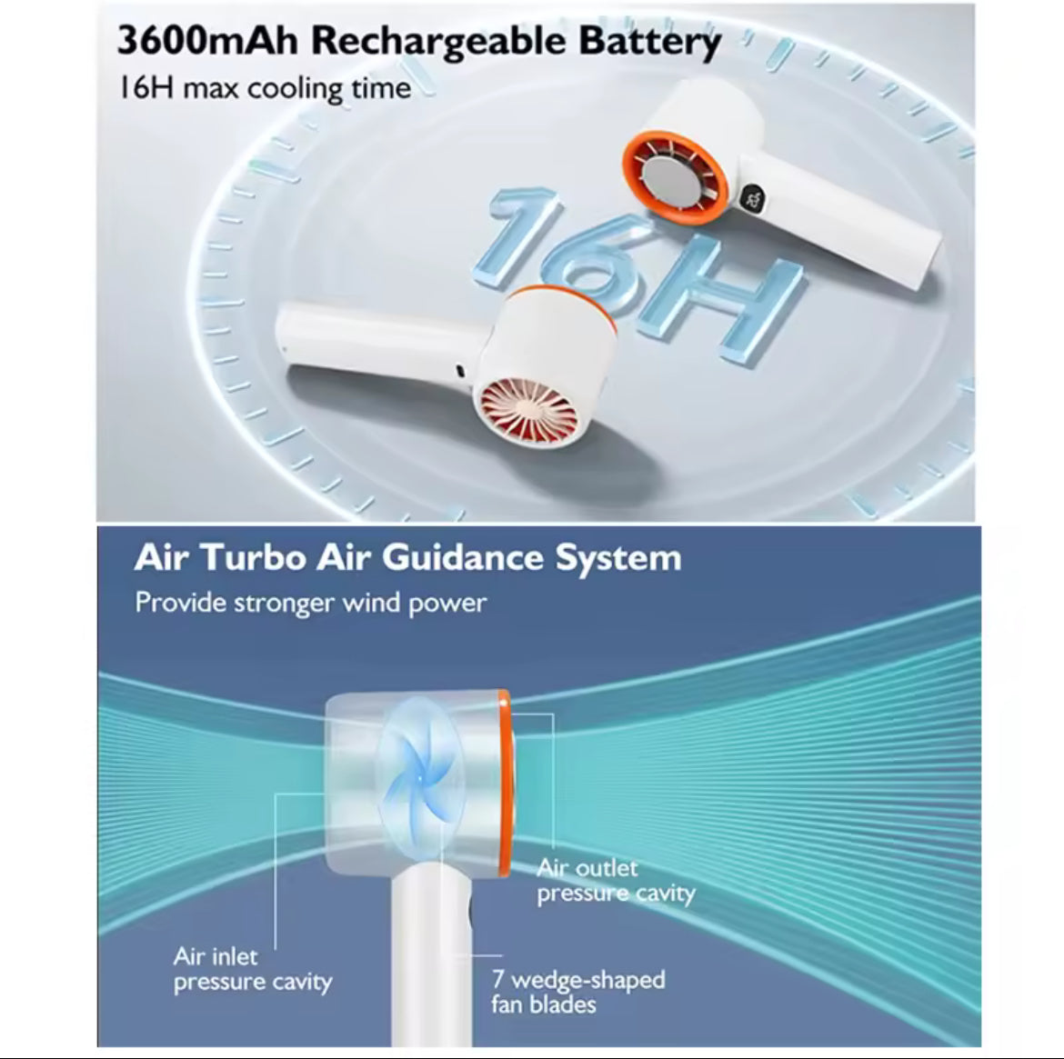 Mini Handheld Fan 120 Speed Portable Bladeless Desktop Fans Rechargeable Instant Cooling With Ice Mode For Men Women New