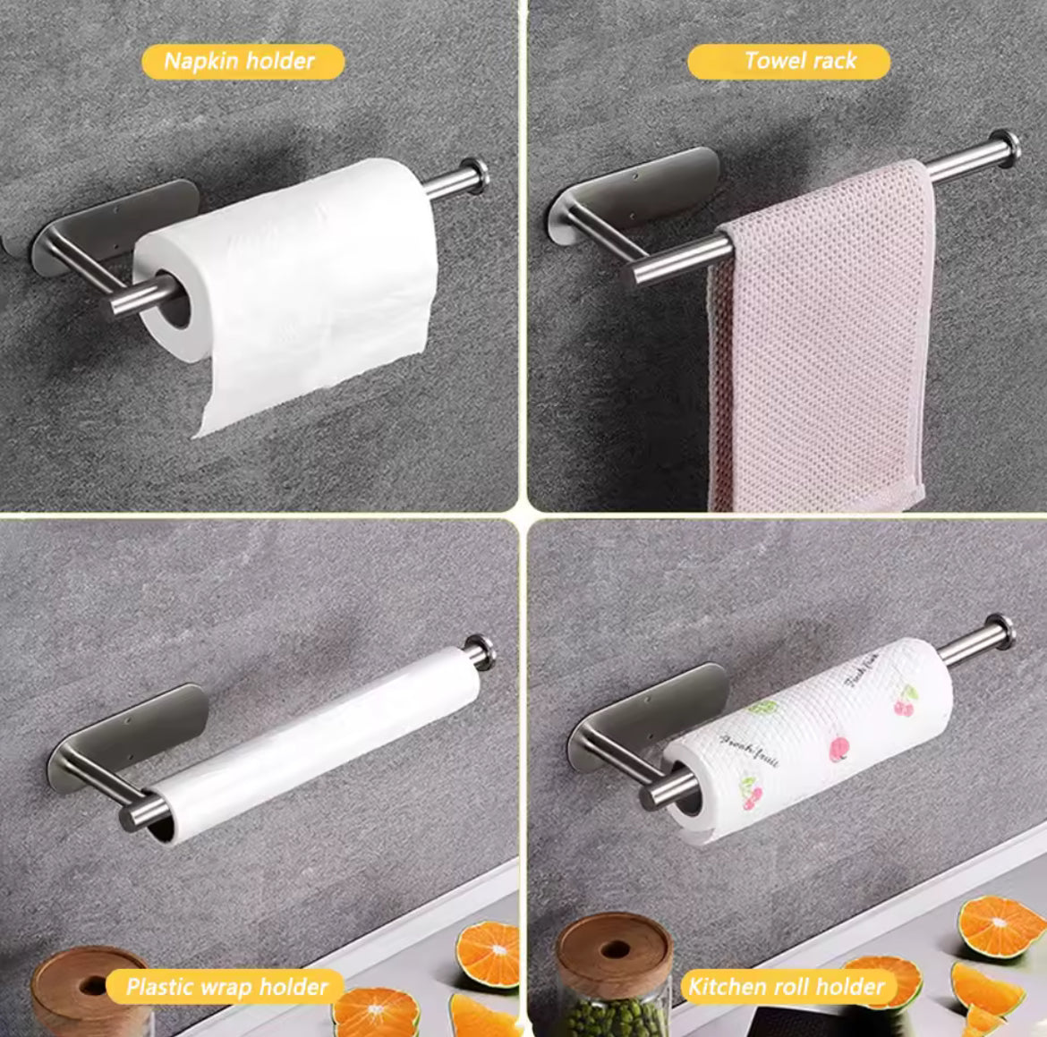 Paper Towel Holders For Kitchen,Adhesive Roll Paper Holder,Bathroom Storage Rack,Tissue Dispenser,Kitchen Organizers,Towel Rack