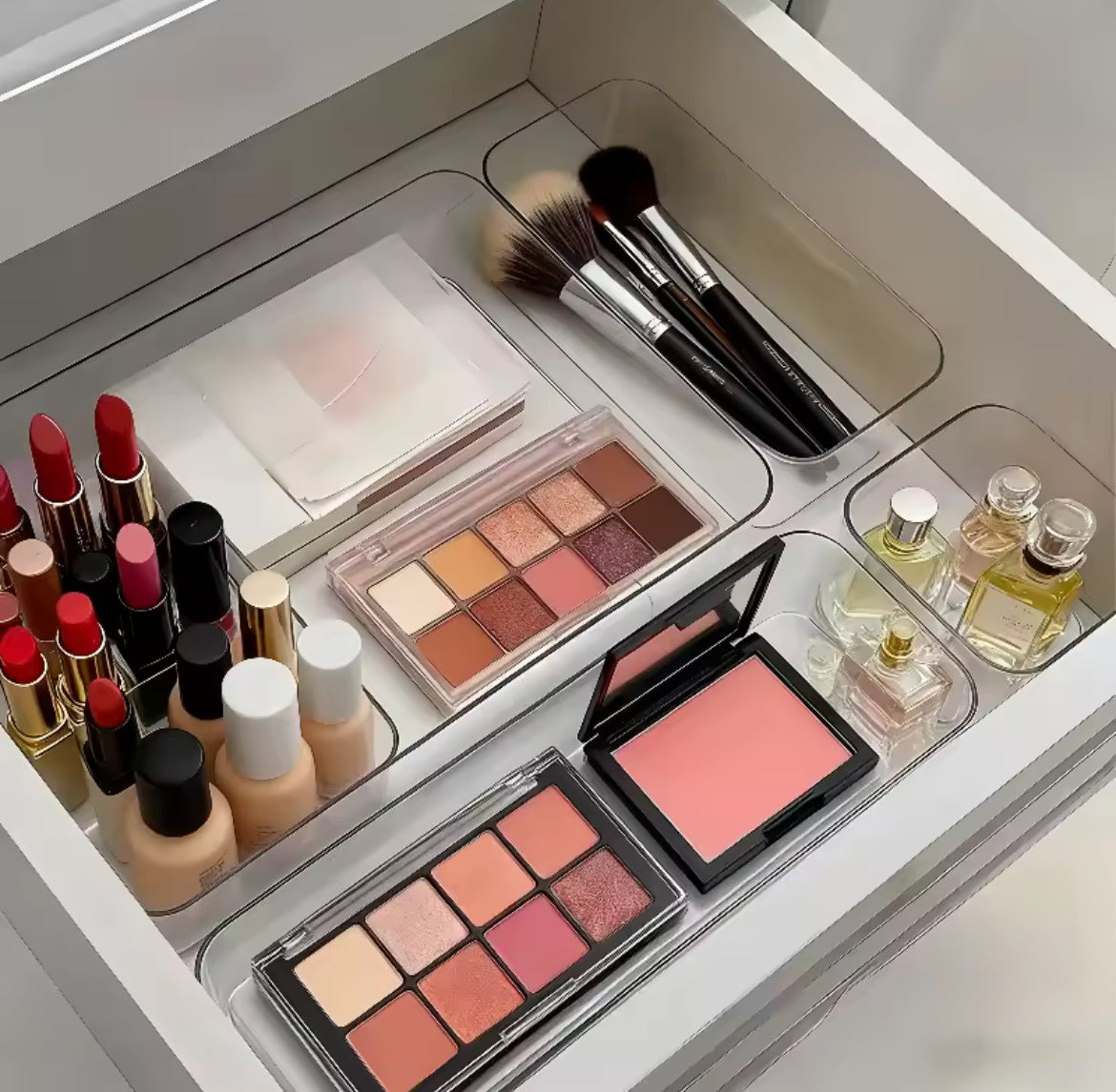 4/7 PCS Acrylic Clear Drawer Organizer Set, Cosmetic Storage Box for Vanity, Desk  Office Supplies, Home Desk & Drawer Organiza