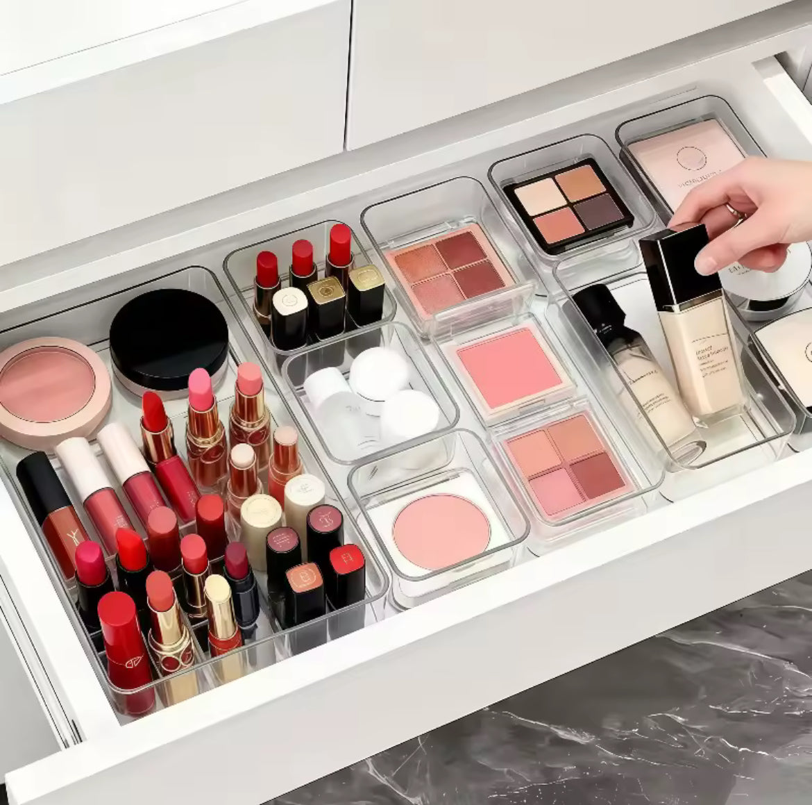 4/7 PCS Acrylic Clear Drawer Organizer Set, Cosmetic Storage Box for Vanity, Desk  Office Supplies, Home Desk & Drawer Organiza