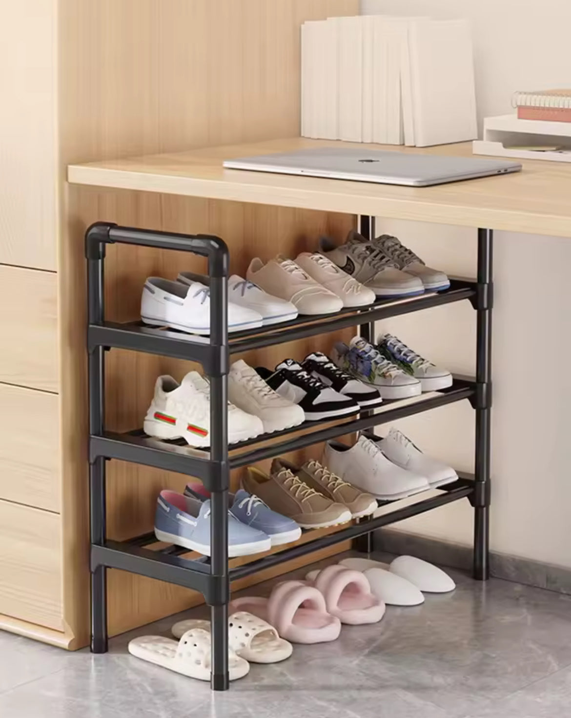 Multiple Layers Metal Shoe Rack, Large Capacity Shoe Organizer for Entryway, Closet, Garage, Shoe Shelf for Living Room