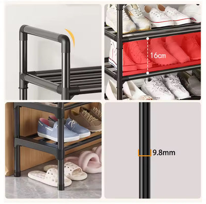 Multiple Layers Metal Shoe Rack, Large Capacity Shoe Organizer for Entryway, Closet, Garage, Shoe Shelf for Living Room