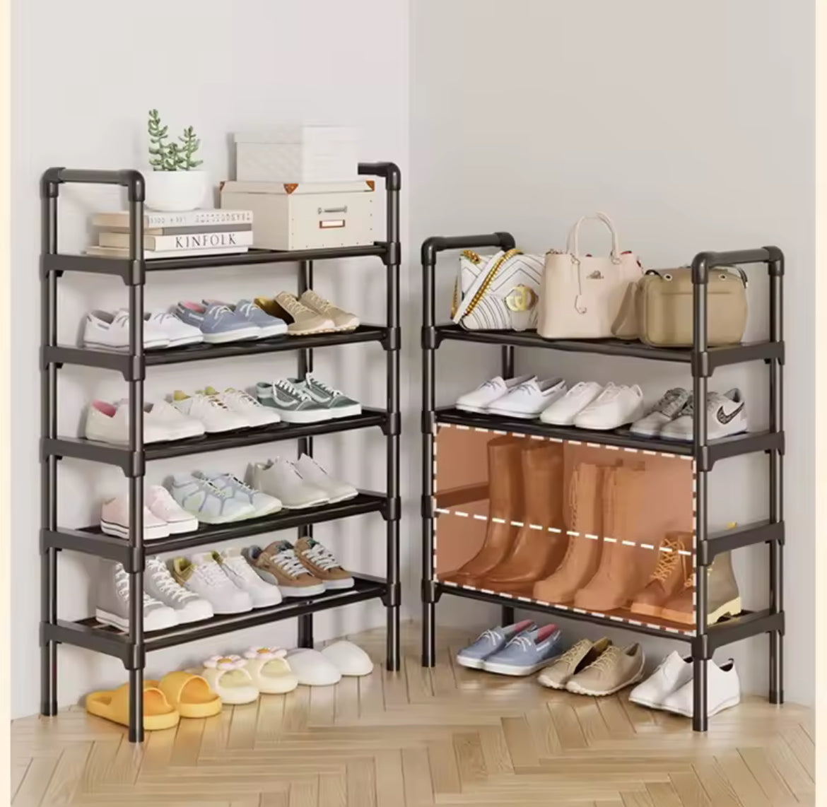 Multiple Layers Metal Shoe Rack, Large Capacity Shoe Organizer for Entryway, Closet, Garage, Shoe Shelf for Living Room