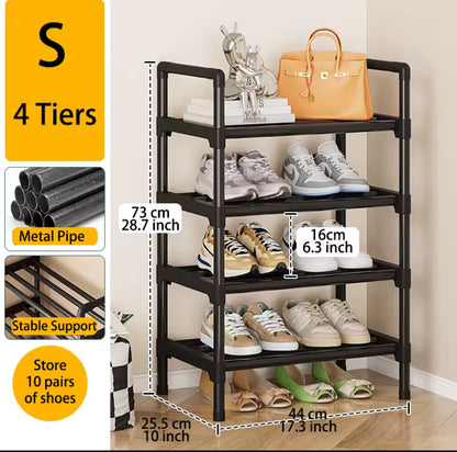 Multiple Layers Metal Shoe Rack, Large Capacity Shoe Organizer for Entryway, Closet, Garage, Shoe Shelf for Living Room