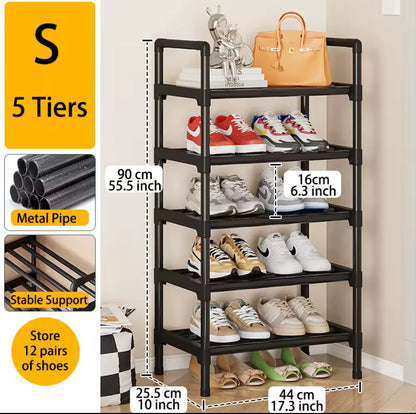 Multiple Layers Metal Shoe Rack, Large Capacity Shoe Organizer for Entryway, Closet, Garage, Shoe Shelf for Living Room