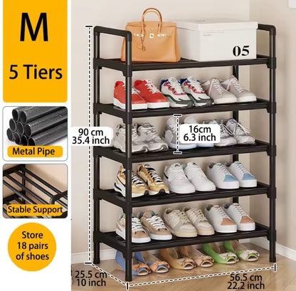 Multiple Layers Metal Shoe Rack, Large Capacity Shoe Organizer for Entryway, Closet, Garage, Shoe Shelf for Living Room