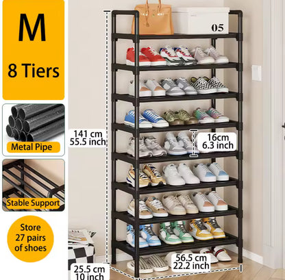 Multiple Layers Metal Shoe Rack, Large Capacity Shoe Organizer for Entryway, Closet, Garage, Shoe Shelf for Living Room
